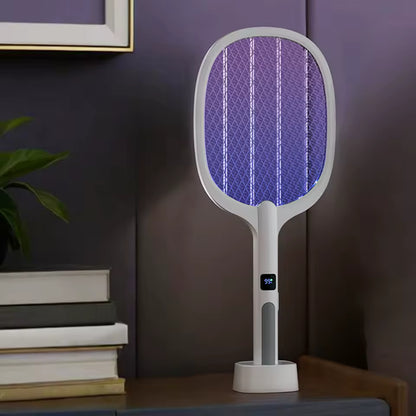 DOMEA™ - Raquette Électrique Anti-Moustiques avec Lumière Violette Attirante