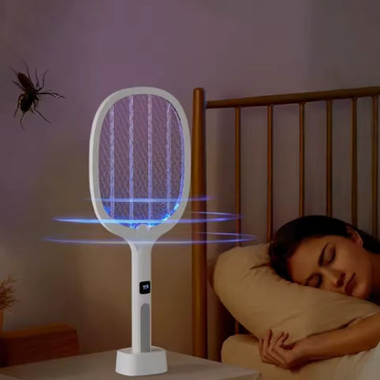 DOMEA™ - Raquette Électrique Anti-Moustiques avec Lumière Violette Attirante