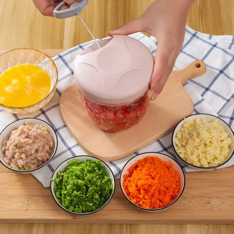 Hachoir Et Mixeur Manuel Portable Pour Oignon, Ail, Tomate