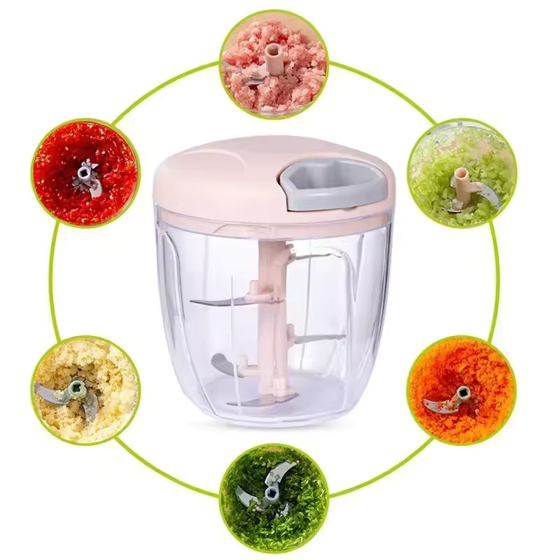 Hachoir Et Mixeur Manuel Portable Pour Oignon, Ail, Tomate